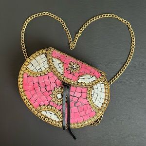 Lulu Women's Pink Iron Mosaic Box Crossbody
